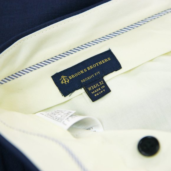 Brooks Brothers Regent Fit Mens Wool Blend Dress Pants Trousers Blue Size 34x32 - Picture 6 of 6